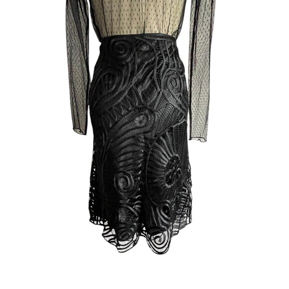 Lafayette 148 New York Black Satin Skirt - 6 - Picture 6 of 7